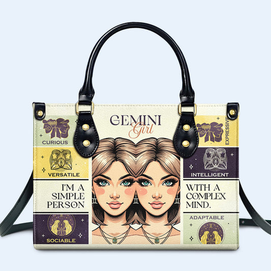 Chica Géminis 01 - Bolso de mano de piel personalizado - z_gem01
