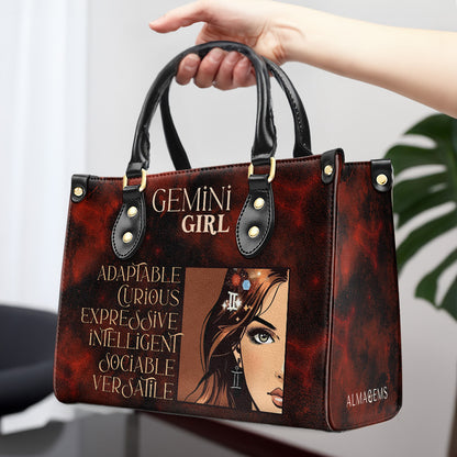 Gemini Girl 02 - Sac à main en cuir personnalisé - z_gem02