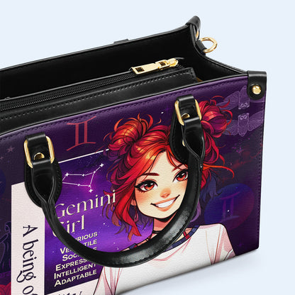 Gemini Girl 03 - Personalized Custom Leather Handbag - z_gem03