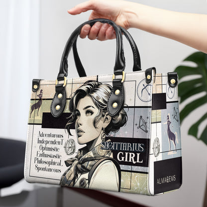 Fille Sagittaire 03 - Sac à main en cuir personnalisé - z_sag03