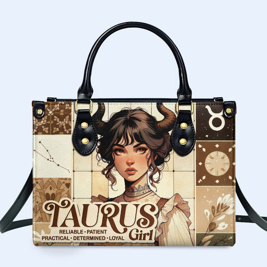 Chica Tauro 03 - Bolso de mano de piel personalizado - z_tau03